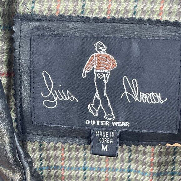 Luis Alvaro Black Long Sleeve Full Zip Genuine Leather Outerwear Jacket Medium - Picture 6 of 9